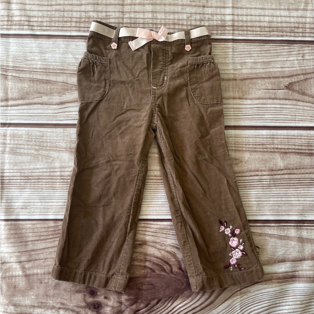 ✨ Brown Girls Toddler Pants with Flower Print✨